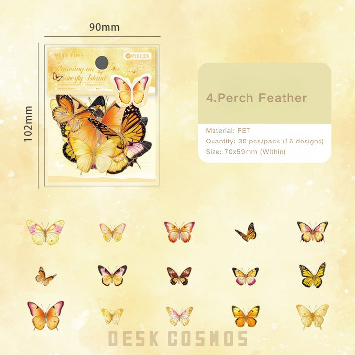 Roaming on Butterfly Island Transparent Butterfly Stickers For Art Journaling