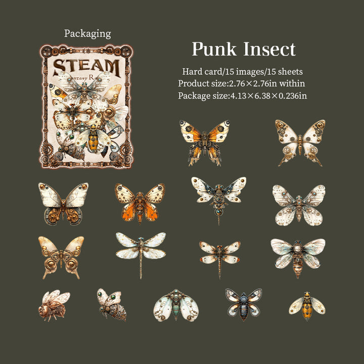Steam Fantasy Record Stickers Steampunk Journal Retro Collage