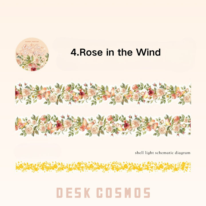 Blossom Dream Series Transparent PET Tapes for Art Journal Creations