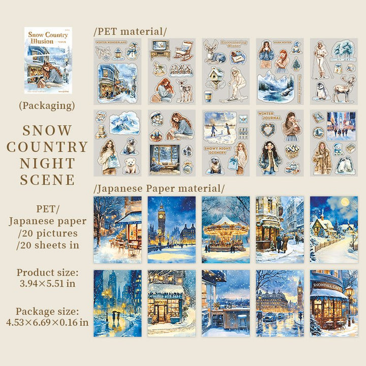 Snow Country Illusion Winter Theme Stickers - Desk Cosmos