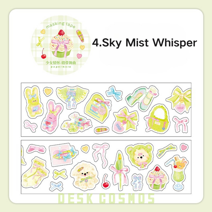 Sweet Cute Glitter Sand Die-cut Tapes PET Tapes Ribbon Waltz