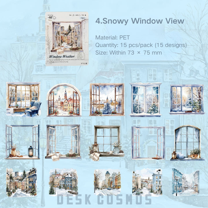 Window Scenery Weather PET Stickers - Desk Cosmos