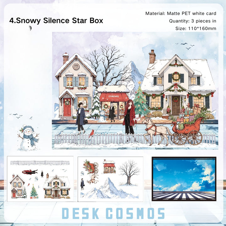 Seasonal Illustrated Series PET Matte Stickers for Creative Journals