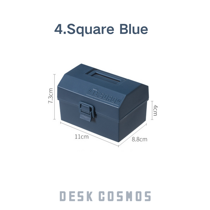 Tesoro Series Square Blue Storage Box Retro Minimalist