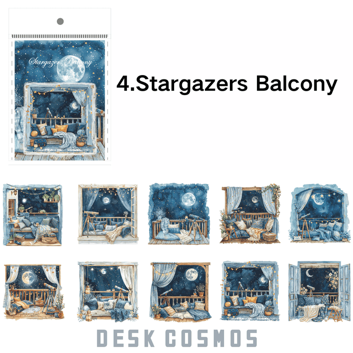 Window Landscape Series Ground Wall PET Stickers Large Landscape for Scrapbooking