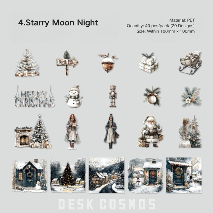 Christmas Winter Home Scene PET Stickers - Desk Cosmos