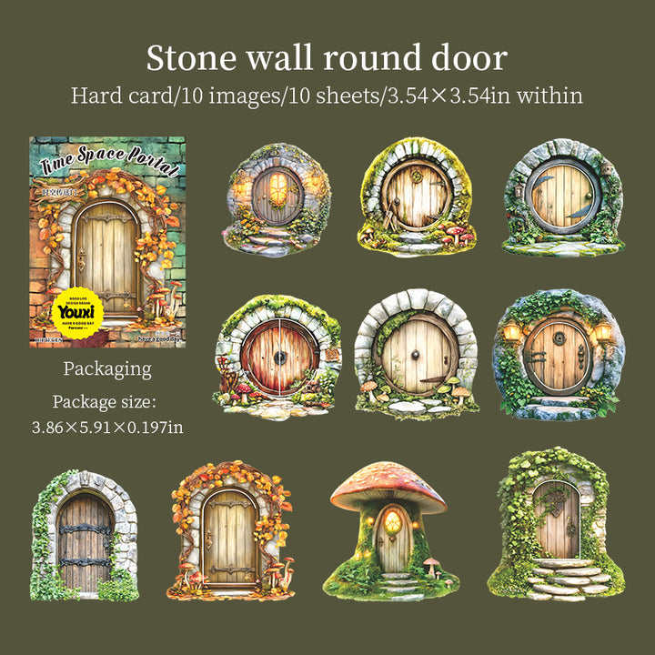 Time Space Portal PET stickers scenery creation for collage projects