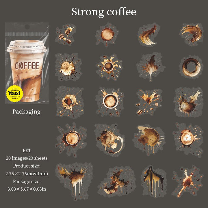 Color of Coffee PET Sticker Accent for Stationery Design