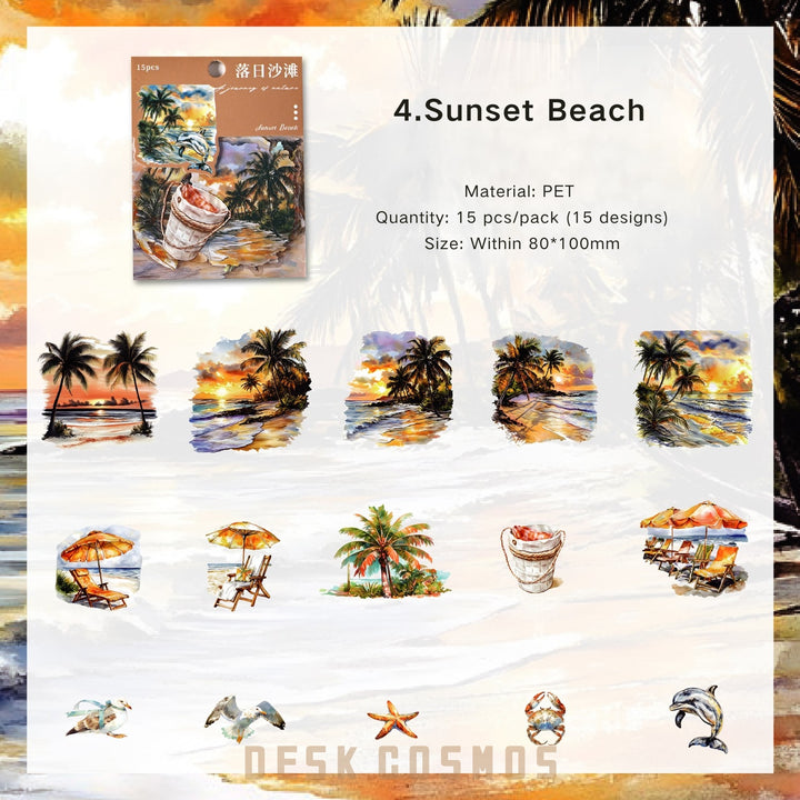 Light and Letterhead Sunset Coast PET Stickers Dreamy Seaside