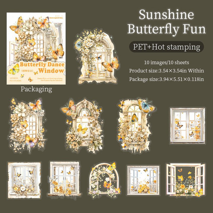 Window Butterfly Dancing Stickers DIY Journal Theme