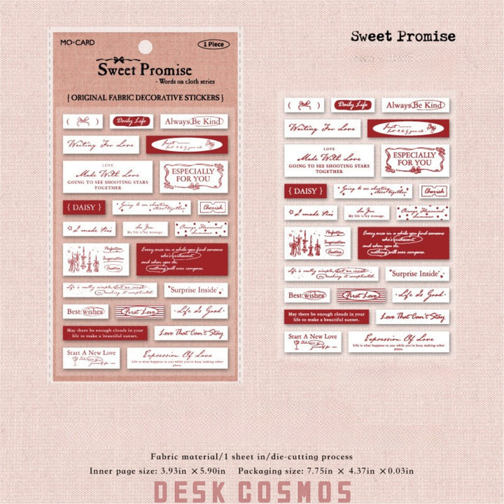 Cloth Stickers Words on Cloth Creative Message Note