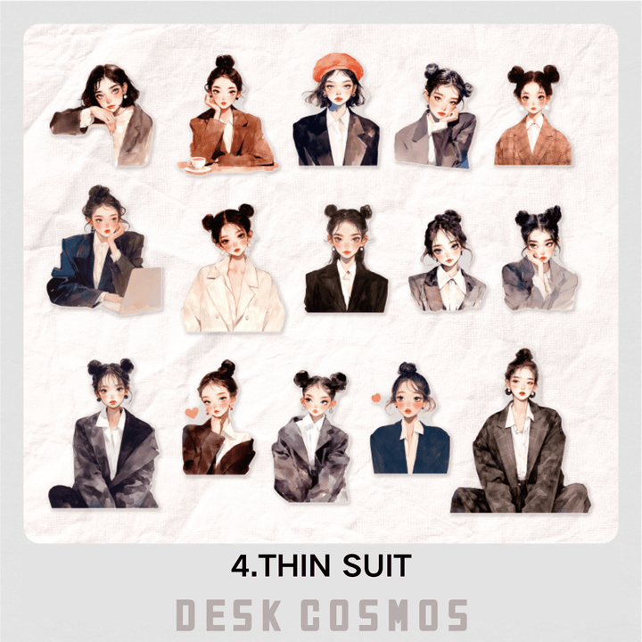 Customize Life Series PET Stickers Bright Colors Characters Fashion Clear Design