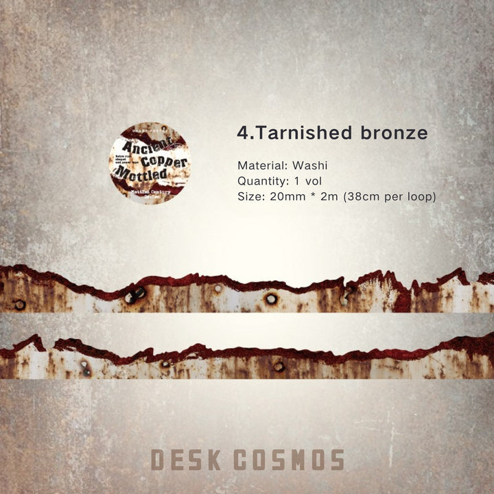 Mottled Century Tarnished Bronze Industrial Stickers