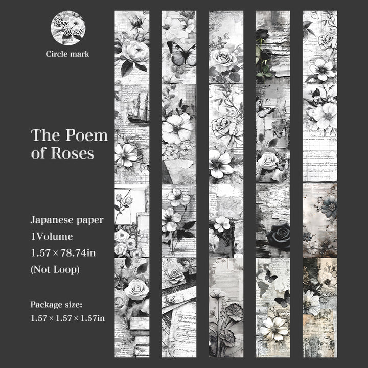 Vintage Washi Tape – Characters, Sheet Music, Manuscripts, Roses - Desk Cosmos