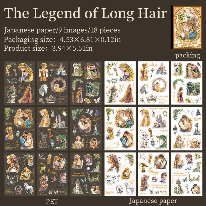 Fairy Tale Sequels PET Stickers for Cute Magic Themes