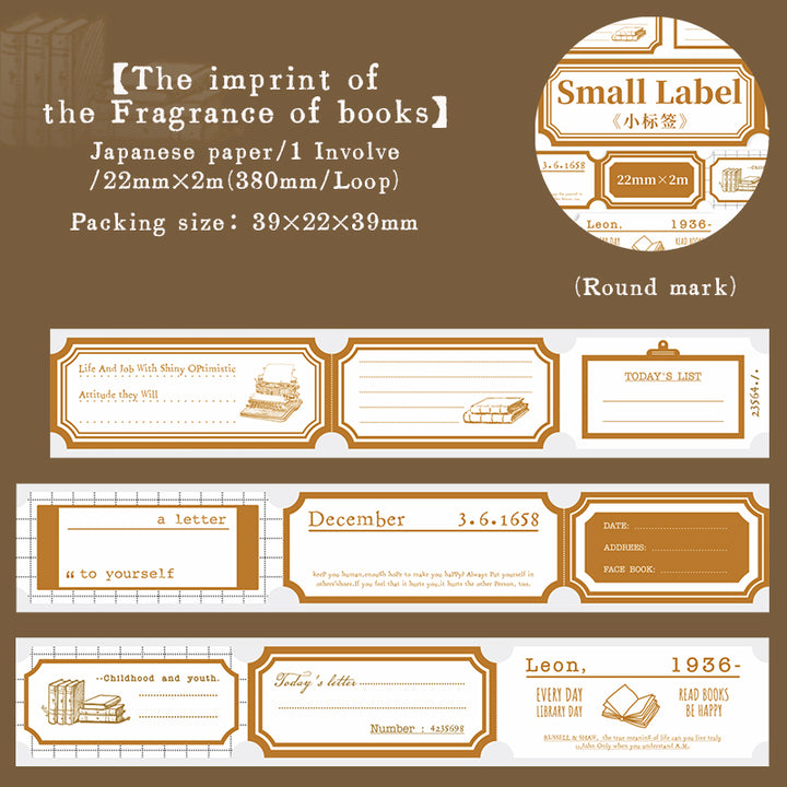 Small Label The imprint of the Fragrance of books aesthetic washi