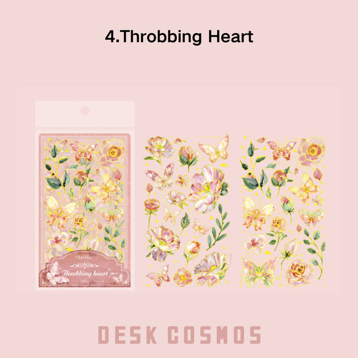 Butterfly dance flying flower Throbbing Heart romantic aesthetic stickers