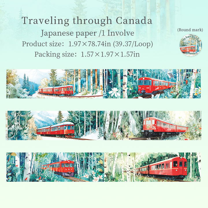 Travel Washi Tape The Train on the Road pastel color
