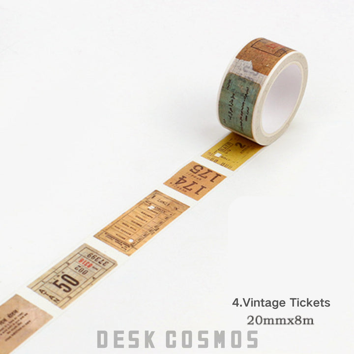Vintage Washi Tape – Letters, Newspaper, Map, Tickets - Desk Cosmos