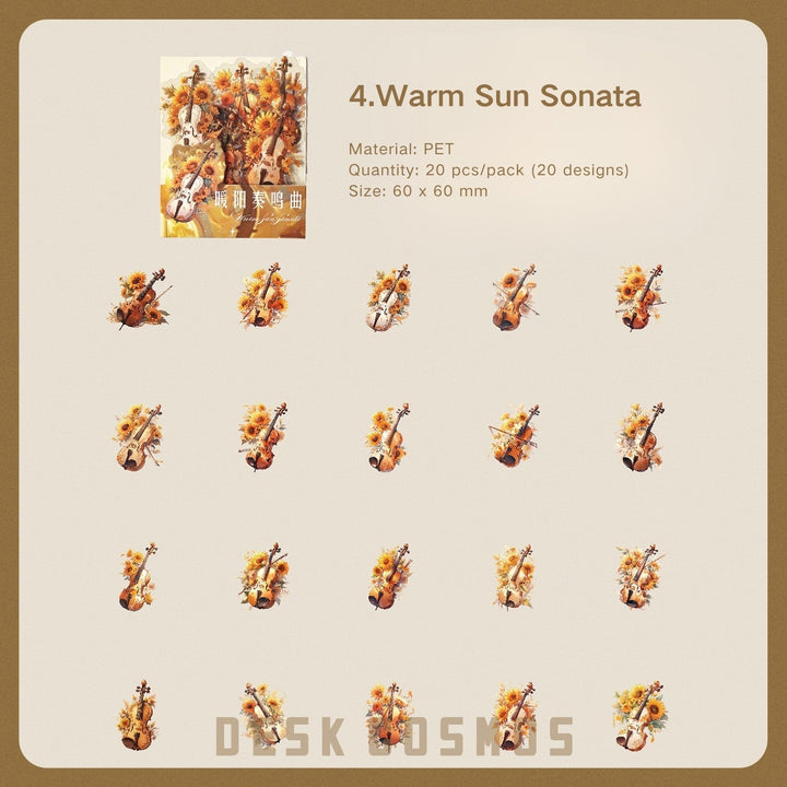 Gothic Floral PET Stickers Flower Sonata Fantasy Art