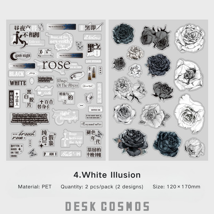 Rose Aesthetic Pure White Illusion Gothic Unique
