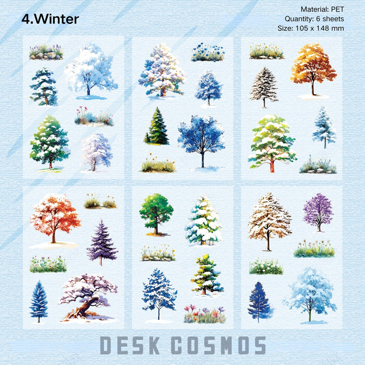 Seasonal Woodland Scenery PET Stickers - Desk Cosmos