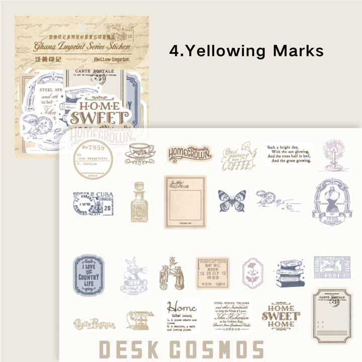 Ghana Imprint Series Faded Imprint Retro Stamps Stickers