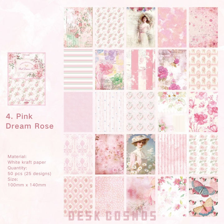 Fresh Breeze retro floral journaling suitable for collage