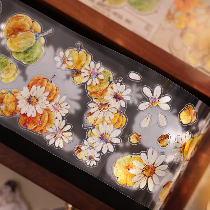 Vintage Pumpkin Floral Die - cut PET Tape - Desk Cosmos