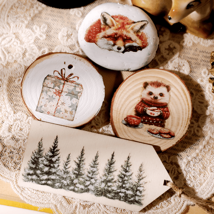 Christmas Santa Animal Transfer Stickers - Desk Cosmos