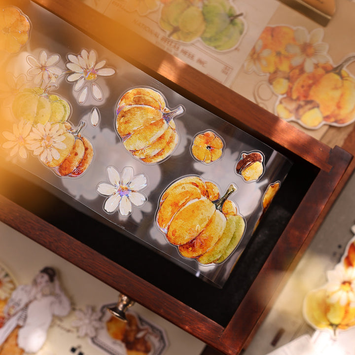 Vintage Pumpkin Floral Die - cut PET Tape - Desk Cosmos