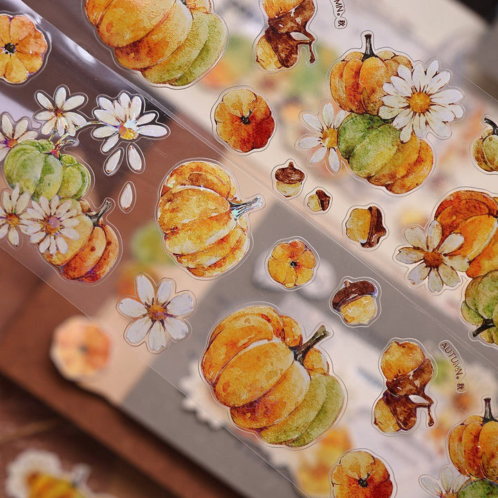 Vintage Pumpkin Floral Die - cut PET Tape - Desk Cosmos