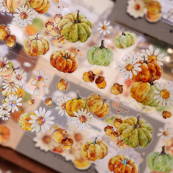 Vintage Pumpkin Floral Die - cut PET Tape - Desk Cosmos