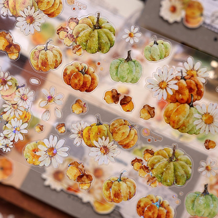 Vintage Pumpkin Floral Die - cut PET Tape - Desk Cosmos
