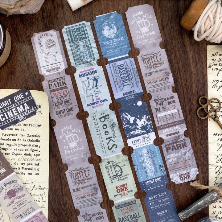 Vintage Ticket Book Paper Stickers - Desk Cosmos