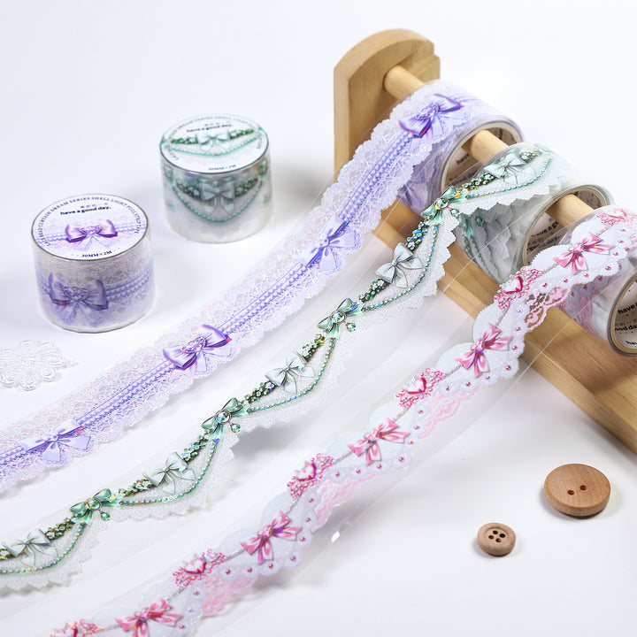 Dreamy Lace Shell Shine PET Tape - Desk Cosmos