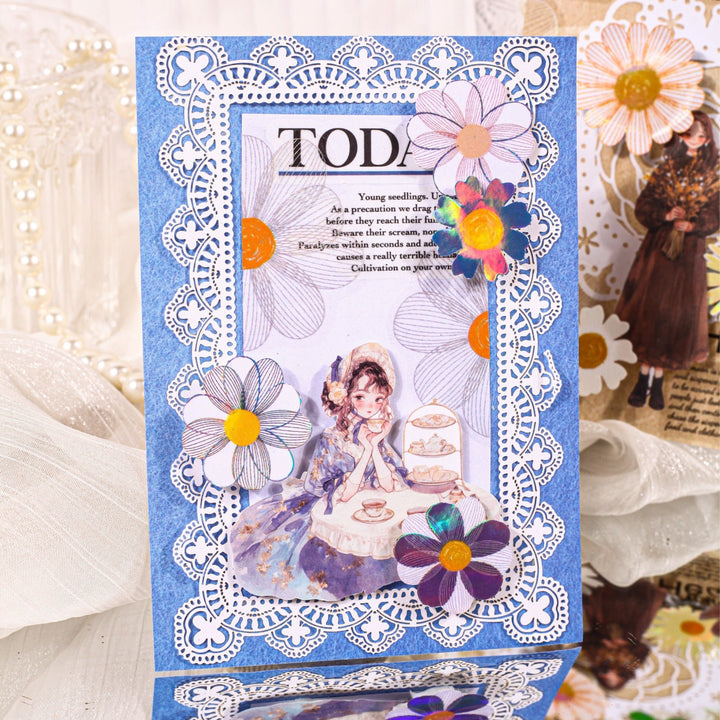 Romantic Daisy Flower PET Stickers - Desk Cosmos