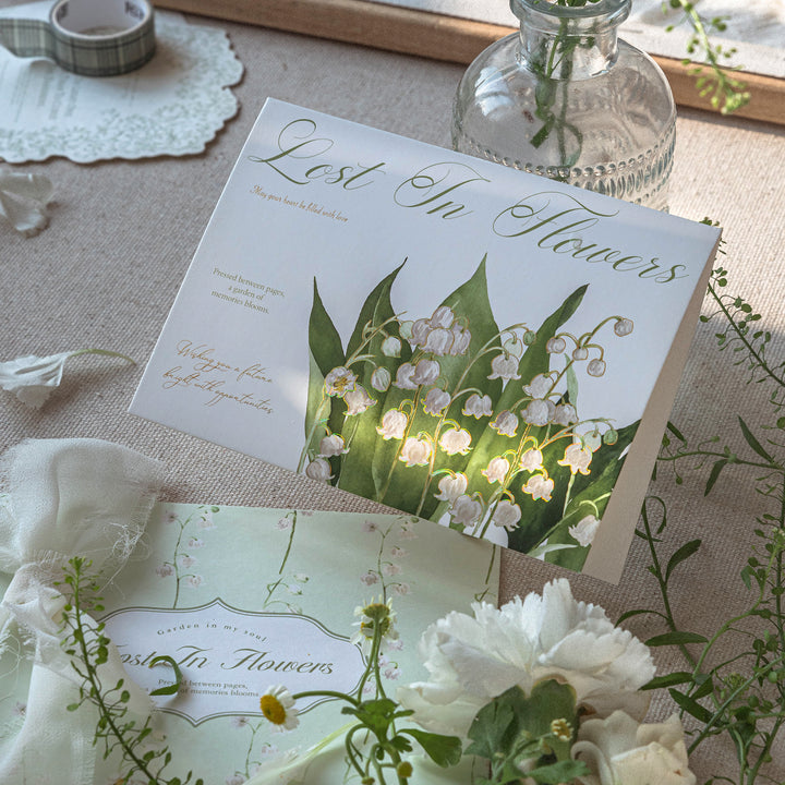 Vintage Floral Foil Envelope Set Pack - Desk Cosmos