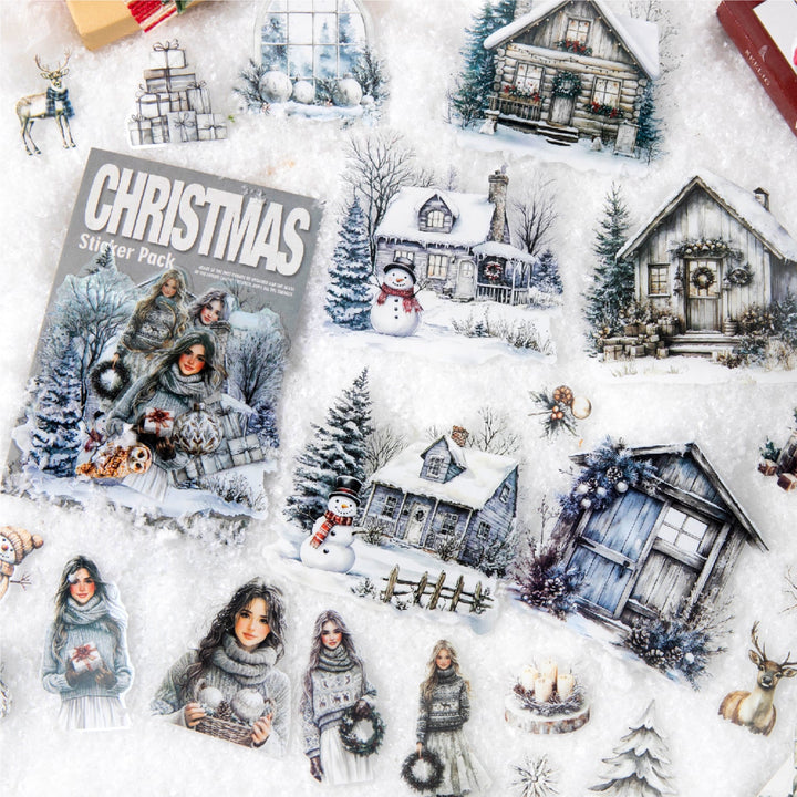 Christmas Winter Home Scene PET Stickers - Desk Cosmos