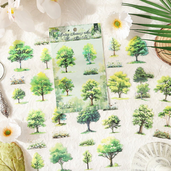 Seasonal Woodland Scenery PET Stickers - Desk Cosmos