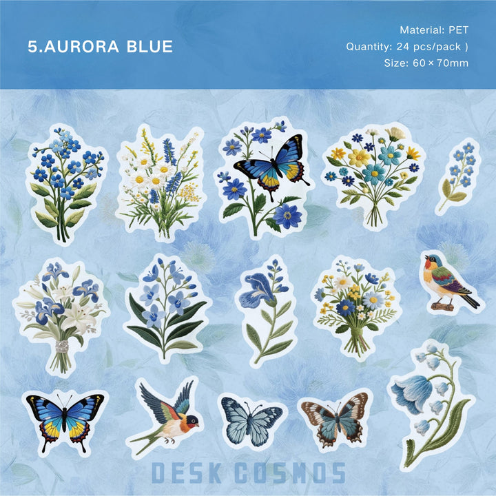 Weaving Embroidery Series Summer Breeze Fresh Flower Stickers