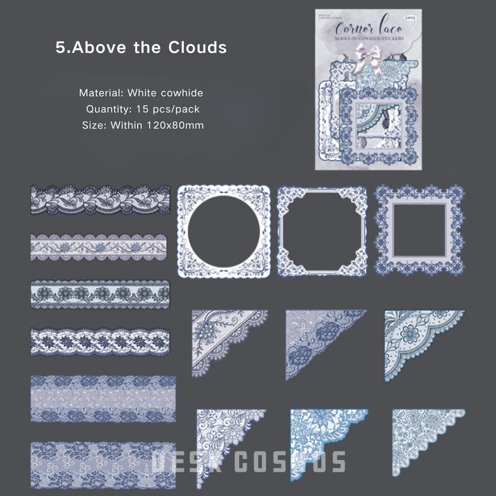 Corner Lace Cloud Soft Aesthetic Lace Stickers
