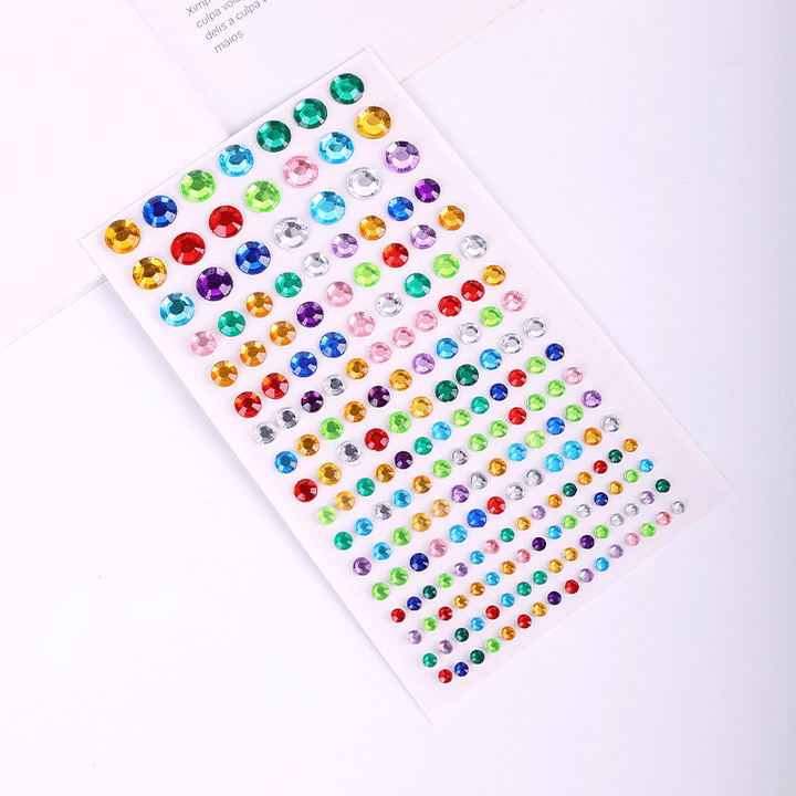 Crystal Sticker Set Acrylic Color 3D Crystals Polka Dots Artistic