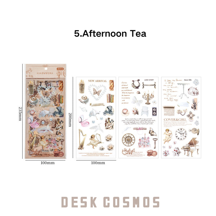 Retro Stickers PVC Vintage Series Afternoon Tea Variant