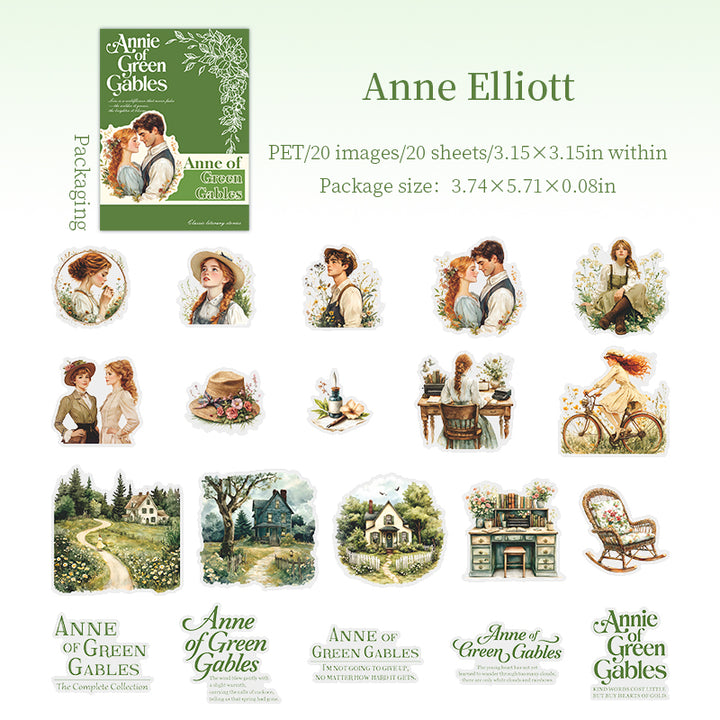 Literary Story Film PET Stickers Decorative Pack Suitable for Planner Fun