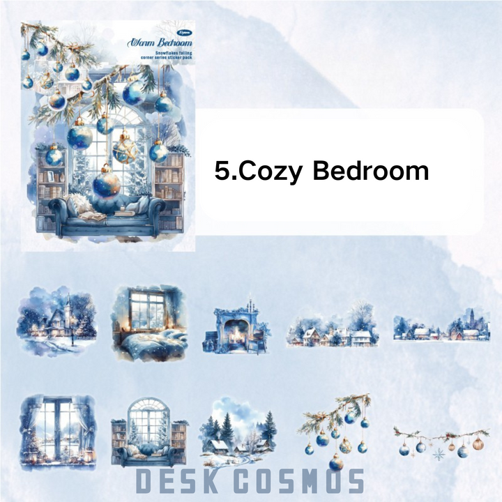 Winter Cottage Series Cozy Bedroom PET Stickers