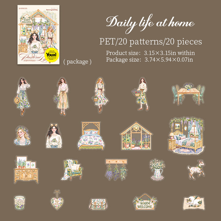 Romantic Rural Life Daily Life At Home PET Stickers Everyday Scene