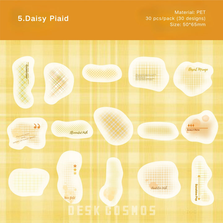 Grid Chromatography Series PET Stickers for Scrapbooking Backgrounds