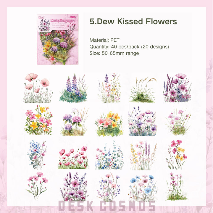 Four Seasons Floral Scenery Flower Stickers for DIY Crafts