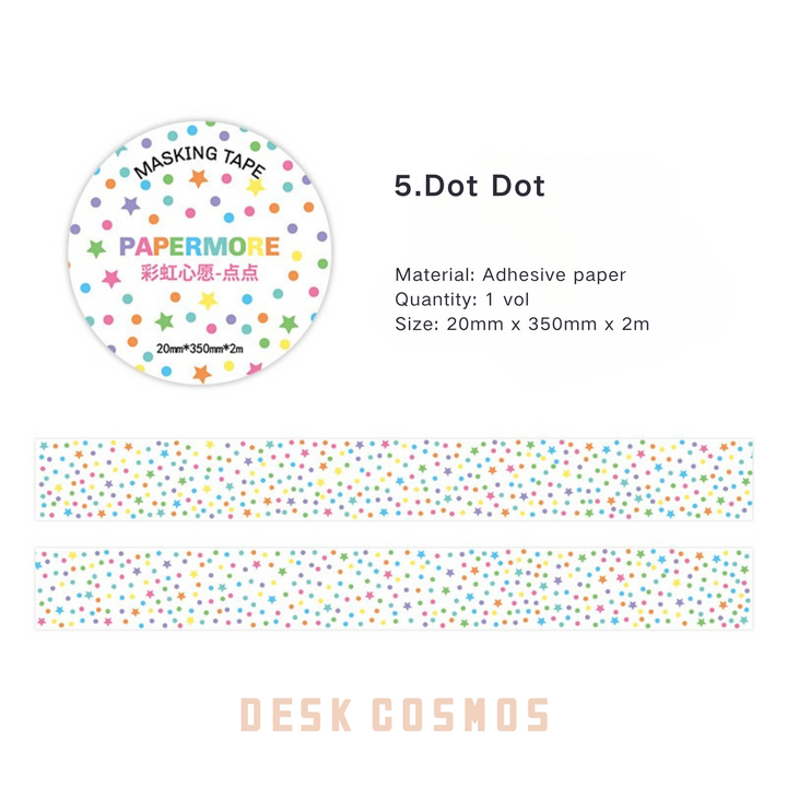 Rainbow Wishes Stylish Tape Used for Gift Wrapping